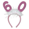 Numbered Glittered Boppers W/Marabou Headband